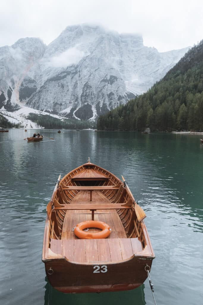 Boat at Lago di Braies, Italy