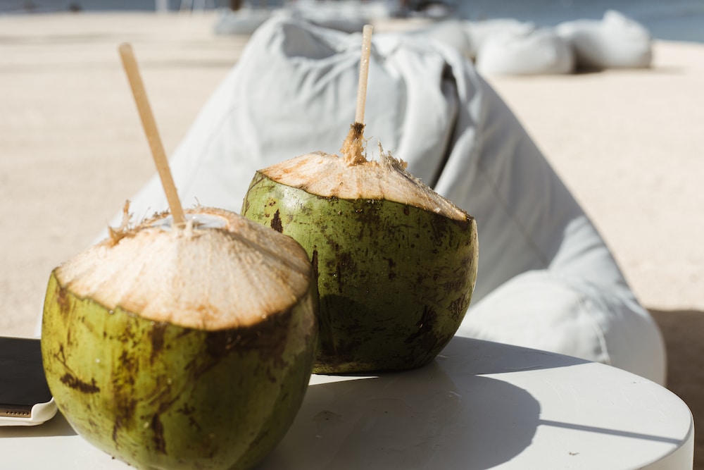 Coconuts at Île aux Cerfs, a private Island in Mauritius