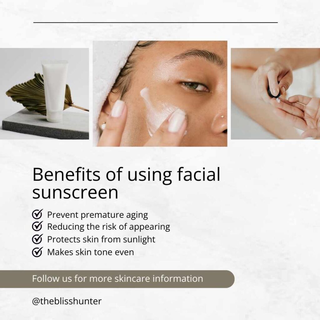 List with benefits of using facial mineral sunscreen