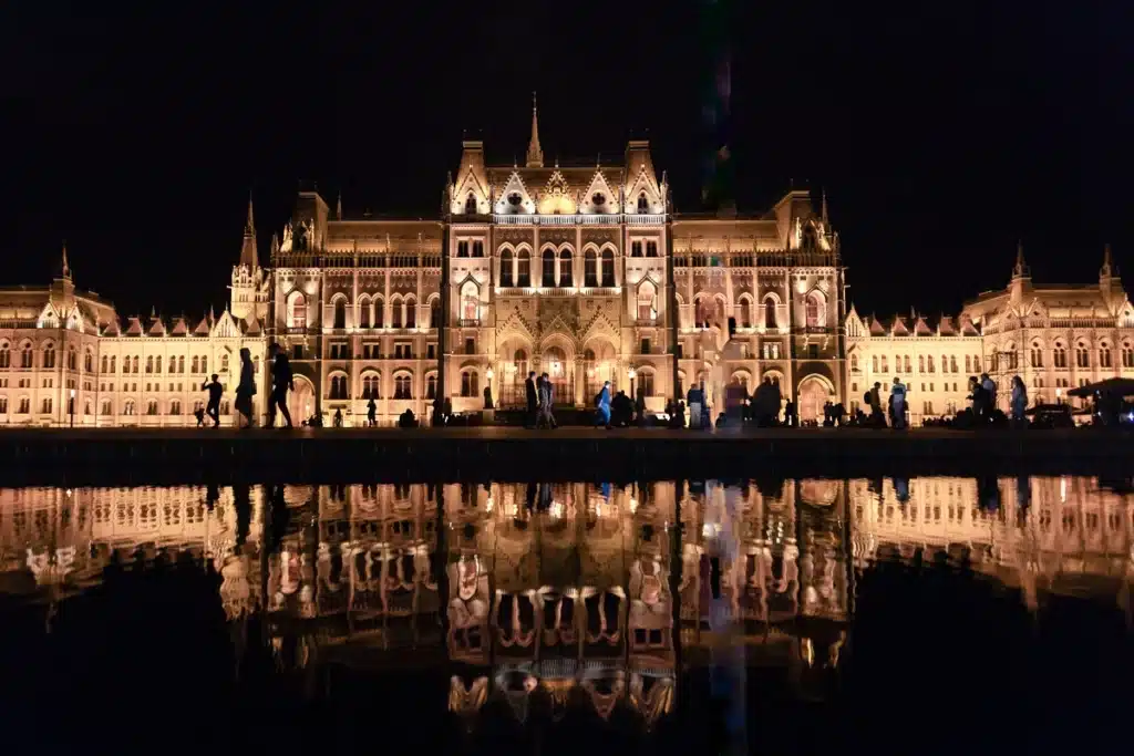 Budapest Parliament Building by night